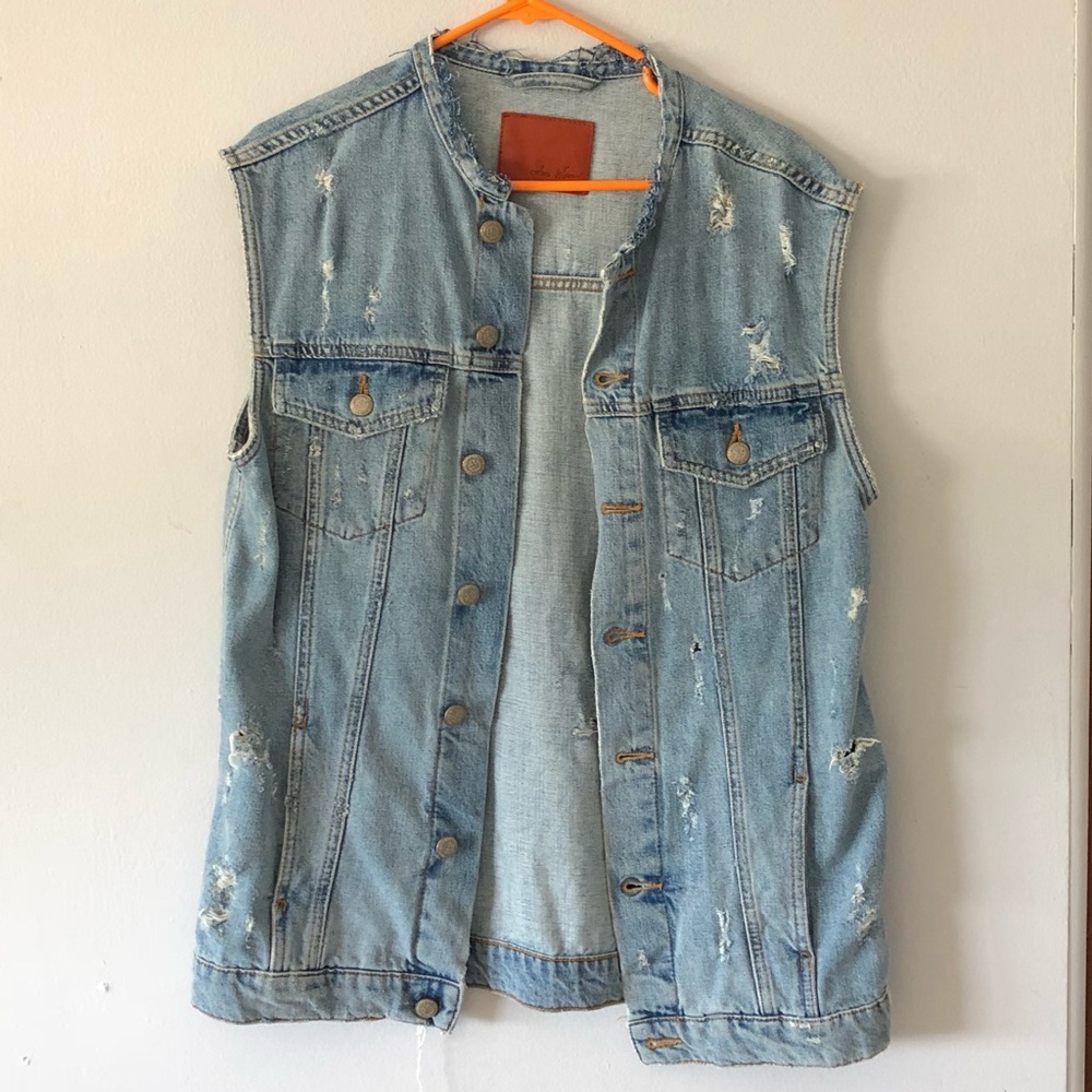 Zara Denim Destroyed Jacket